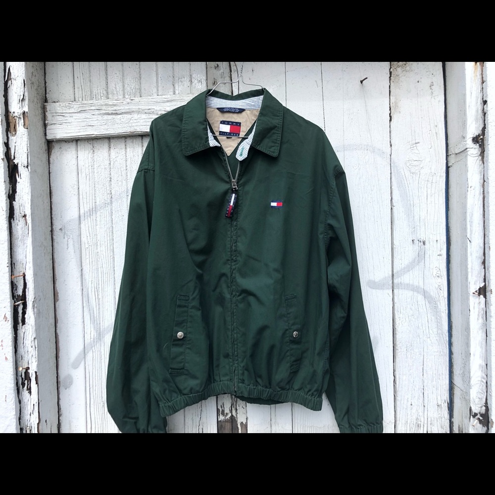 Vintage Tommy Jacket M fits L Flag Spell Out